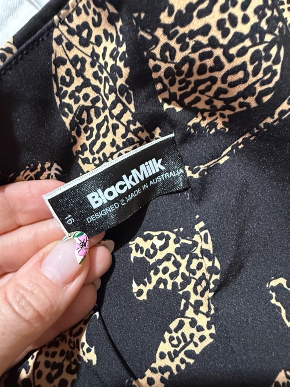Blackmilk Black and Beige Printed Jumpsuit - Picture 4 of 4